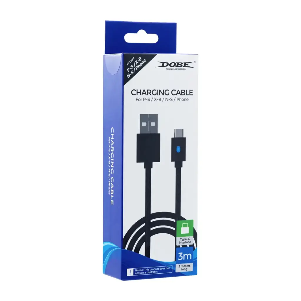 
Dobe Type-C To USB-A Charging Cable + Packaging (3M)